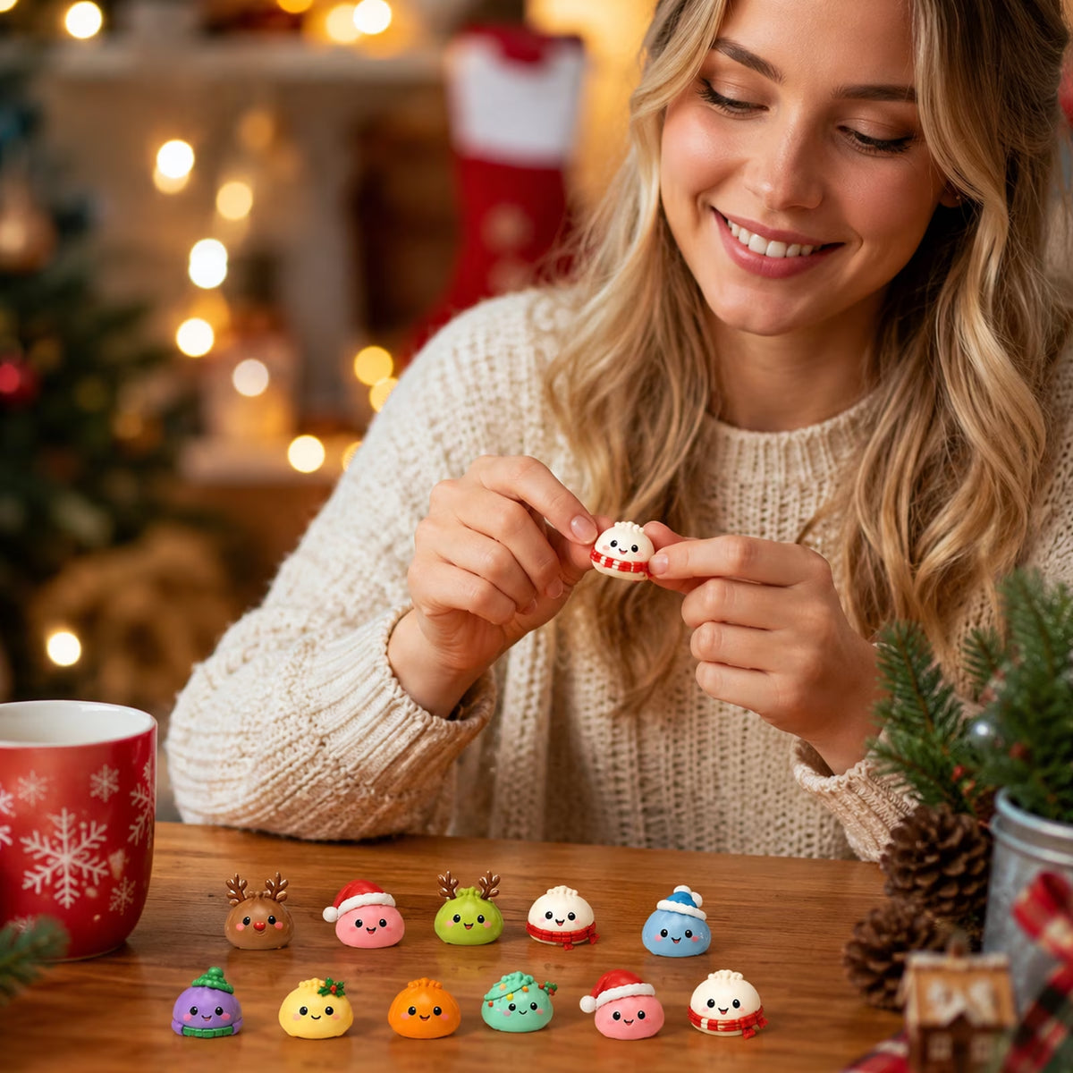 24 Days Dumpling Squishy Christmas Advent Calendar 2026 - Cute Mystery Dumpling Toys Blind Box Stress Relief Fidget Stocking Stuffers