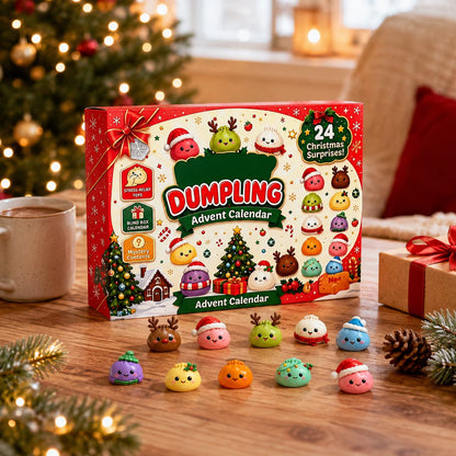 24 Days Dumpling Squishy Christmas Advent Calendar 2026 - Cute Mystery Dumpling Toys Blind Box Stress Relief Fidget Stocking Stuffers